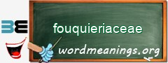 WordMeaning blackboard for fouquieriaceae